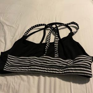 black and white striped bra